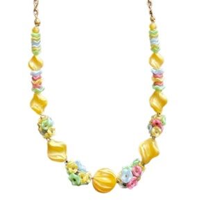 Antique Czech Glass Flower Beaded Necklace - Unique and Absolutely Lovely!